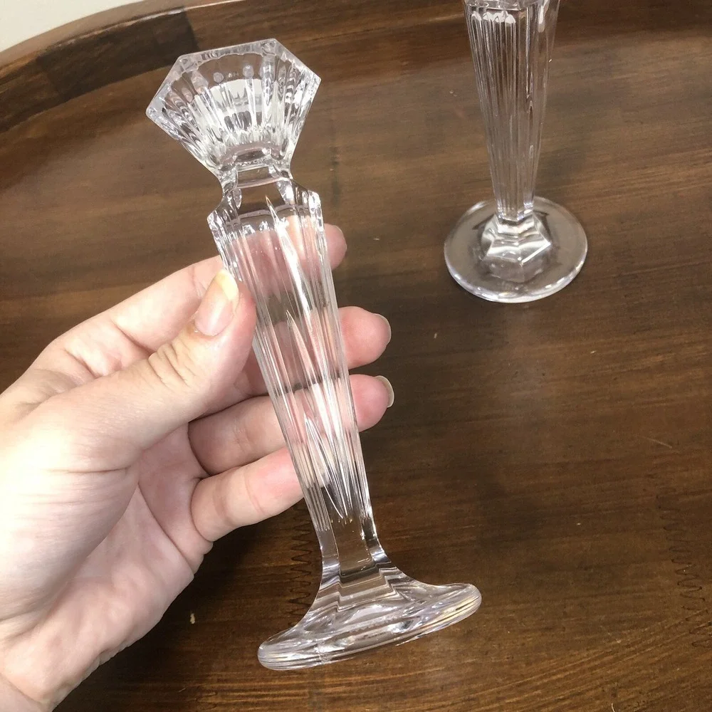 Marquis By WATERFORD Crystal Glass Matching Candlesticks SET